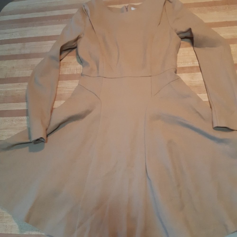 Flared Long Sleeve Midi Dress